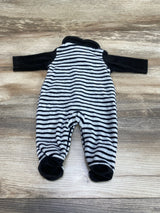 Absorba Velour Striped Coverall Black sz Newborn