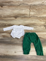 2pc Lucky Boy Bodysuit & Pants White sz 3-6m