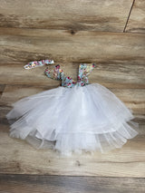 NEW Milediiy Floral Tulle Dress & Headband Blue sz 6-12m