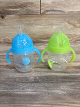 Munchkin Any Angle Weighted Straw Cup 2pk Blue/Green 7oz
