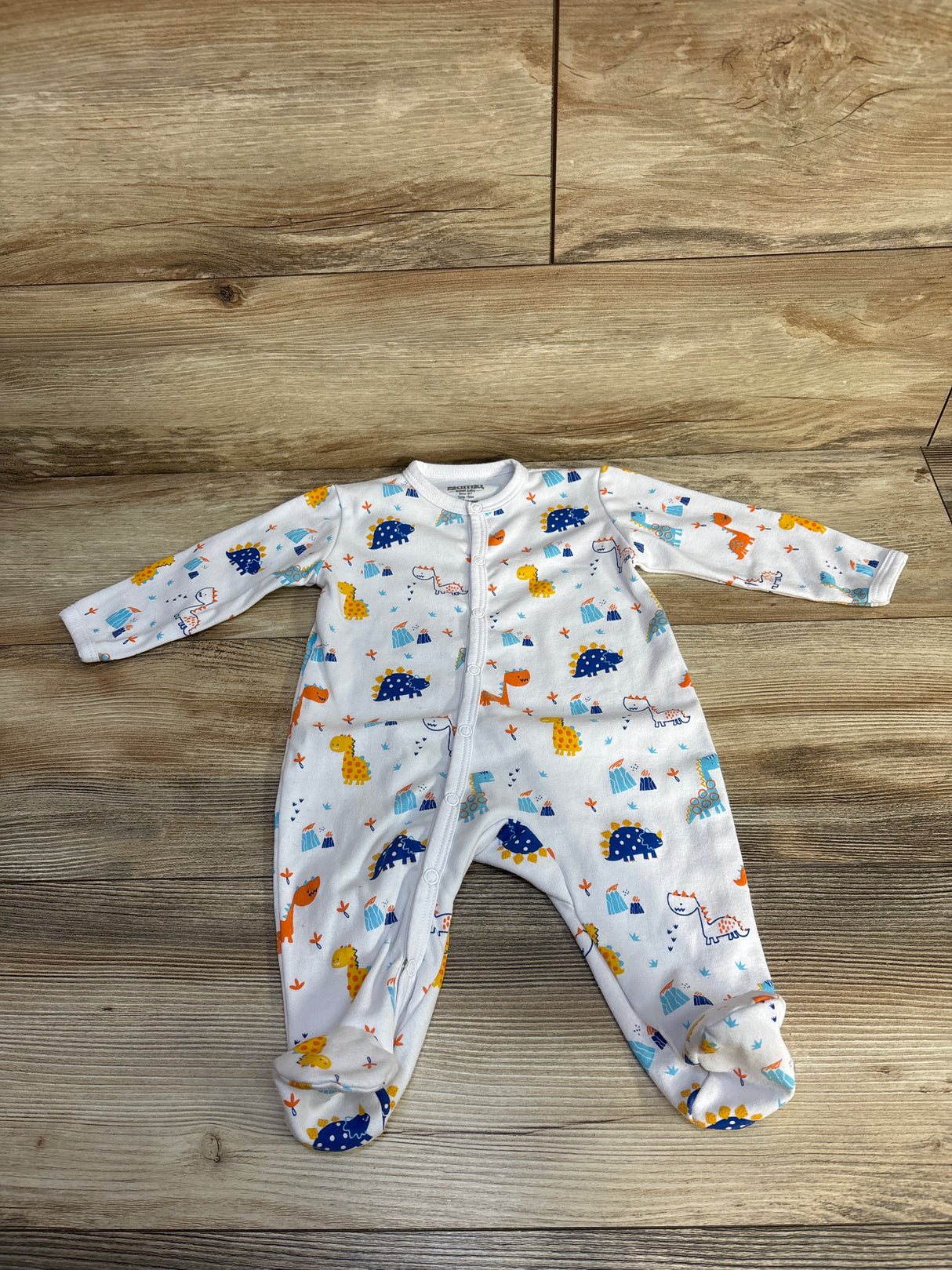 Samia Dinosaur Footed Coverall White sz 3-6m