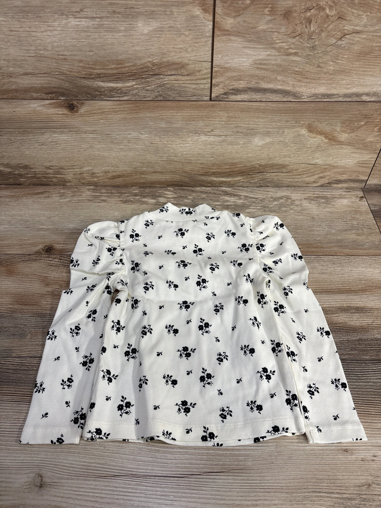 NEW Baby Gap Floral Puff Sleeve Rib Shirt Ivory sz 4T