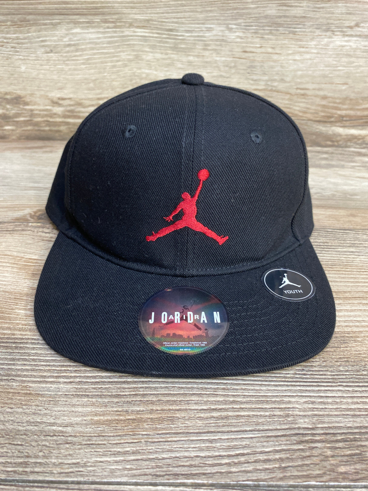 NEW Jordan Jumpman Air Big Kids' Flat Brim Cap, Black sz 8-20