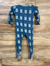 KicKee Pants Twilight Fireflies Footie Blue sz 6-9m - Me n Mommy To Be