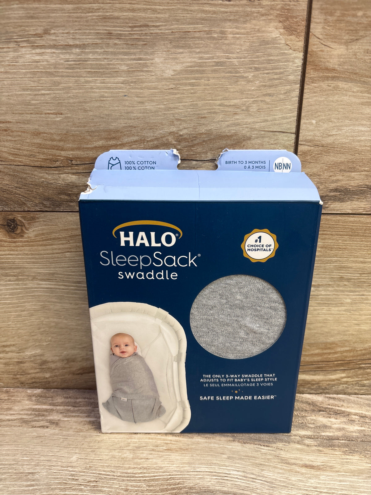 NEW Halo SleepSack 1.5TOG 3-Way Adjustable Swaddle Grey sz 0-3m