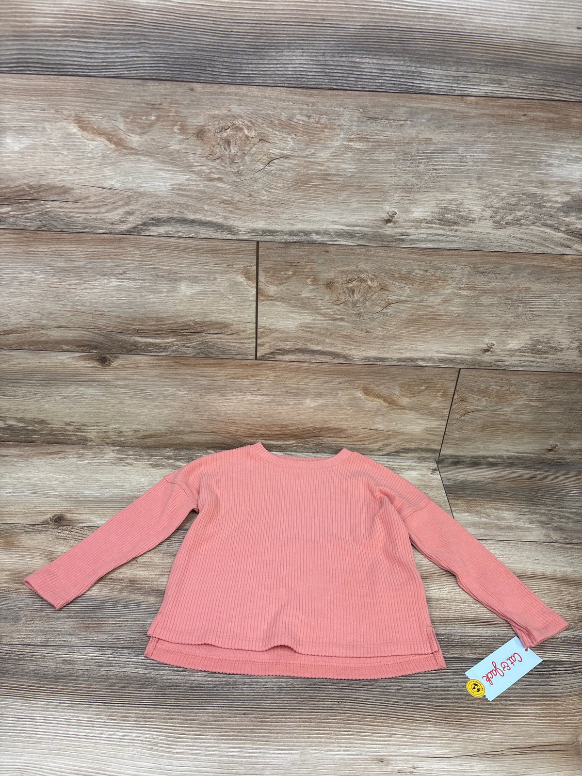 NEW Cat & Jack Long Sleeve Ribbed Shirt Coral sz 3T