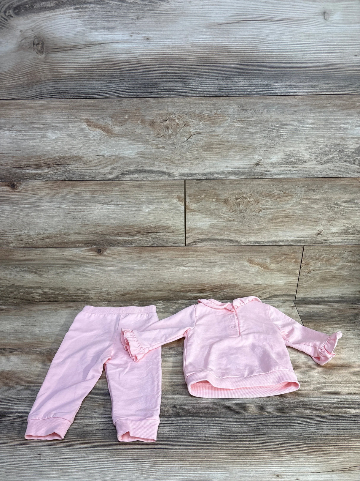 Little Me 2pc Embroidered Sweatshirt & Joggers Set Pink sz 12m