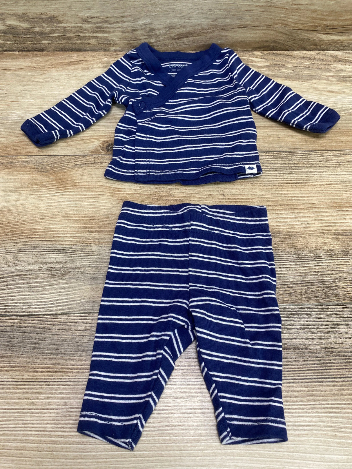 Just One You 2pc Striped Kimono Shirt & Pants Blue sz Newborn