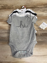 NEW Cloud Island 4pk 'hi' Bodysuits Grey/White sz 3-6m