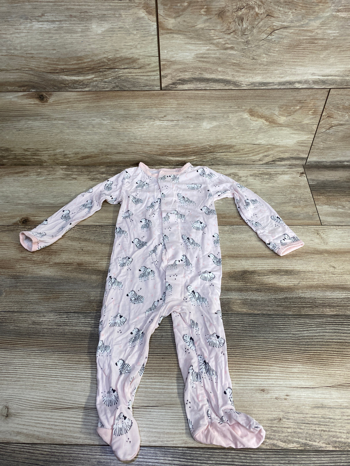 Magnetic Me Zebra Print Footie Pink sz 3-6m