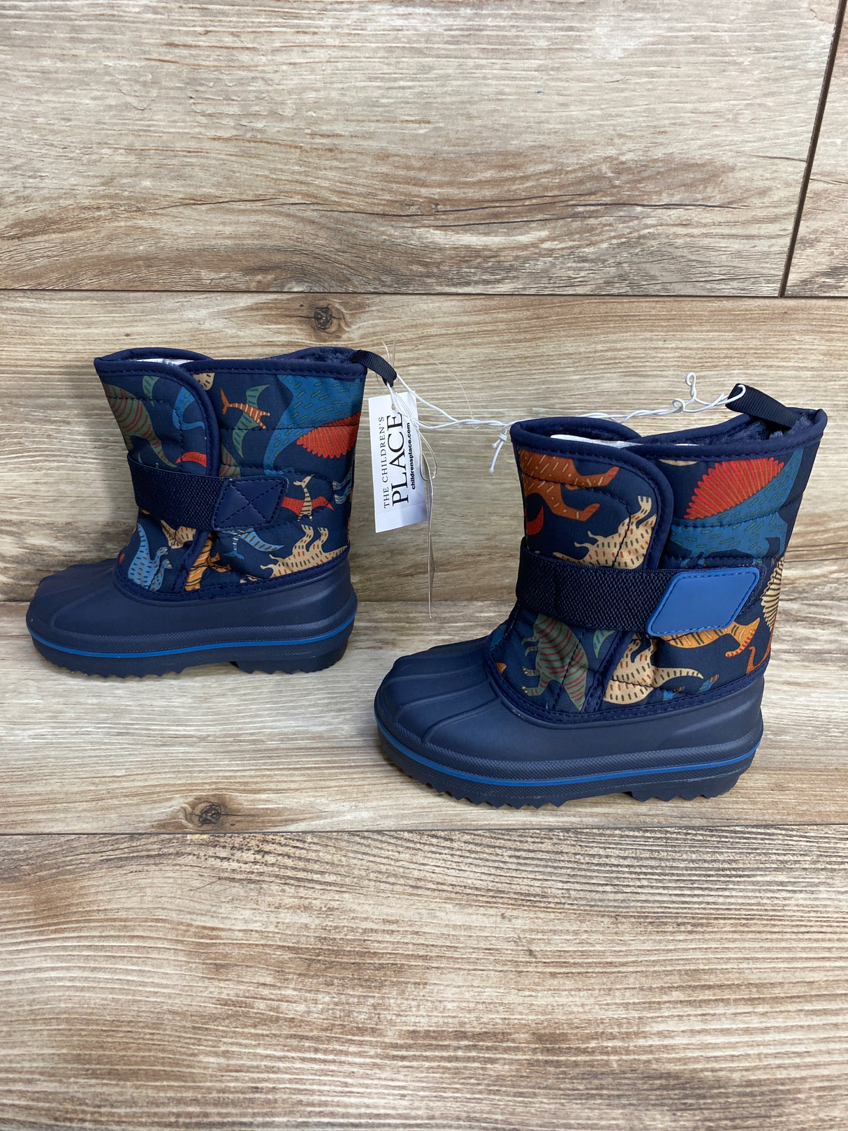 NEW Children's Place Dino Snow Boots Navy sz 8c