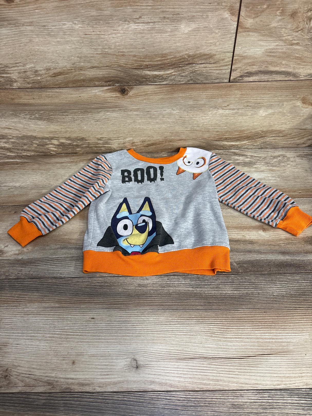 Bluey Boo Halloween Pull over Sweatshirt Grey sz 3T