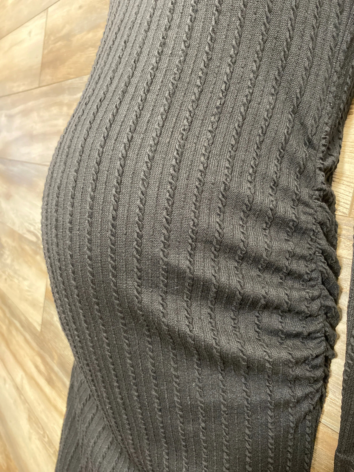 NEW Ruched Cable Knit Bodycon Dress Black sz Medium