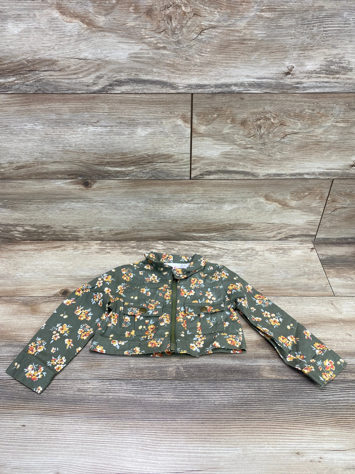 Little Lass Floral Jacket Green sz 2T