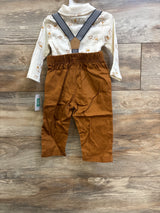 NEW Disney Winnie the Pooh 3Pc Suspender Set Brown sz 6-9m