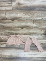 1 + In the family Striped Blush Blouse & Pants Set sz 6m