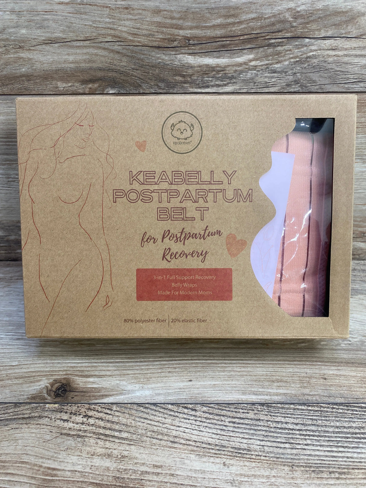 NEW KeaBabies 3 In 1 Postpartum Recovery Support Belt Blush Pink