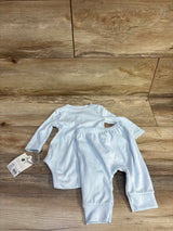 NEW Cloud Island 2pc Pointelle Henley Bodysuit & Pants Set Blue sz 0-3m