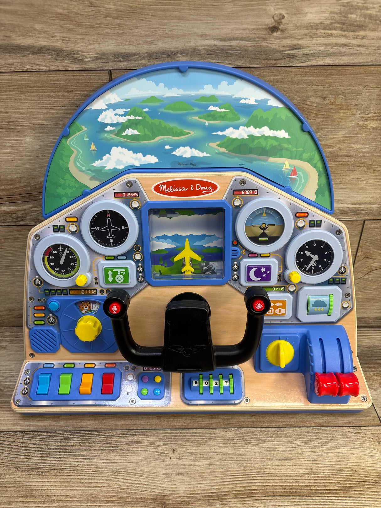 Melissa & Doug Wooden Jet Pilot Interactive Dashboard