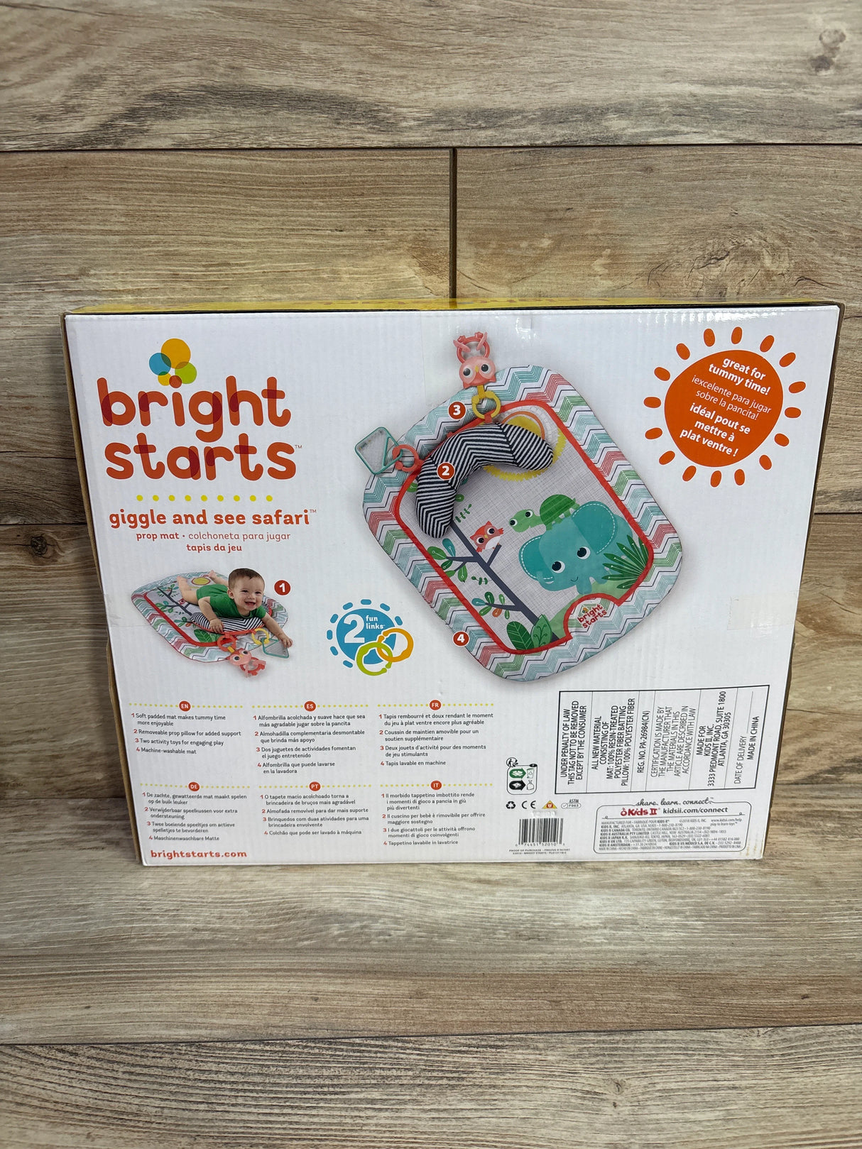NEW Bright Starts Tummy Time Prop Mat in Giggle & See Safari - Me n Mommy To Be