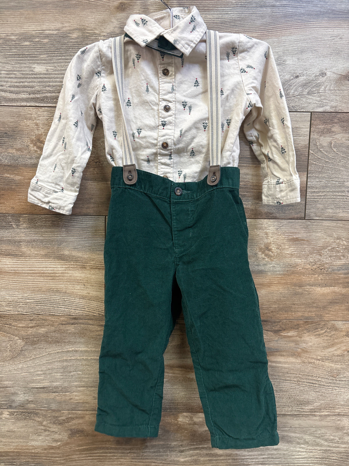 Child Of Mine 4pc Christmas Suspender Set Cream sz 24m