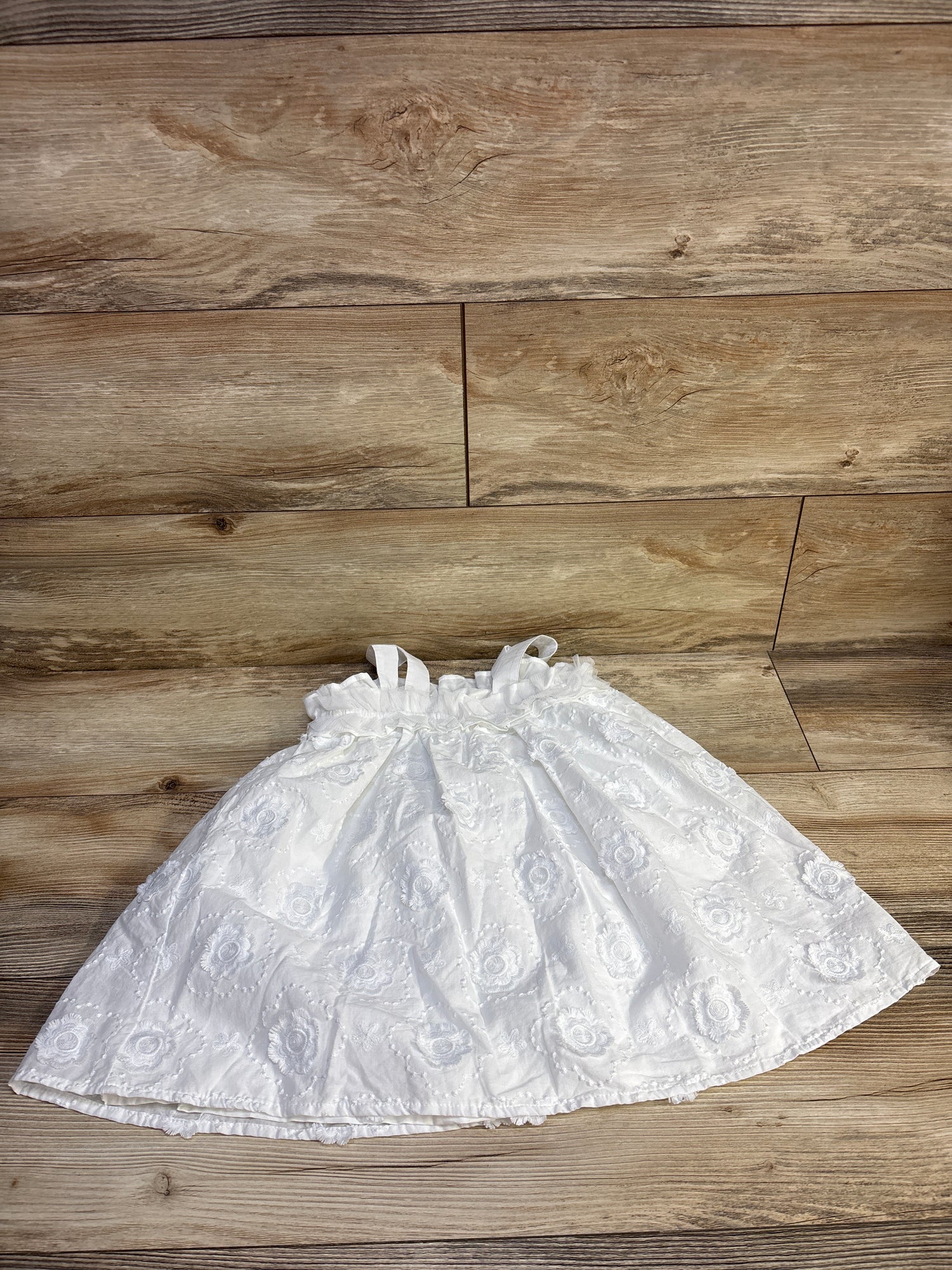 Cat & Jack Embroidered Floral Dress White sz 4T