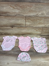 Little Beginnings 4pc Bodysuits Set Pink sz 0-3m