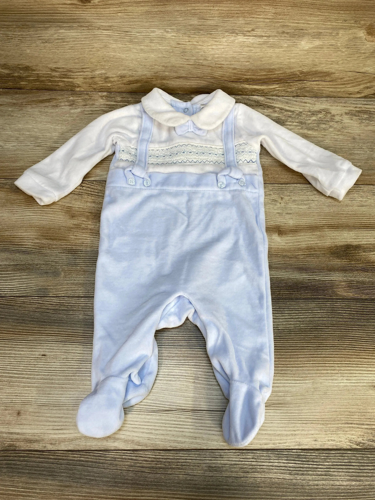 Rock A Bye Baby Velour Footed Coverall White sz 3-6m