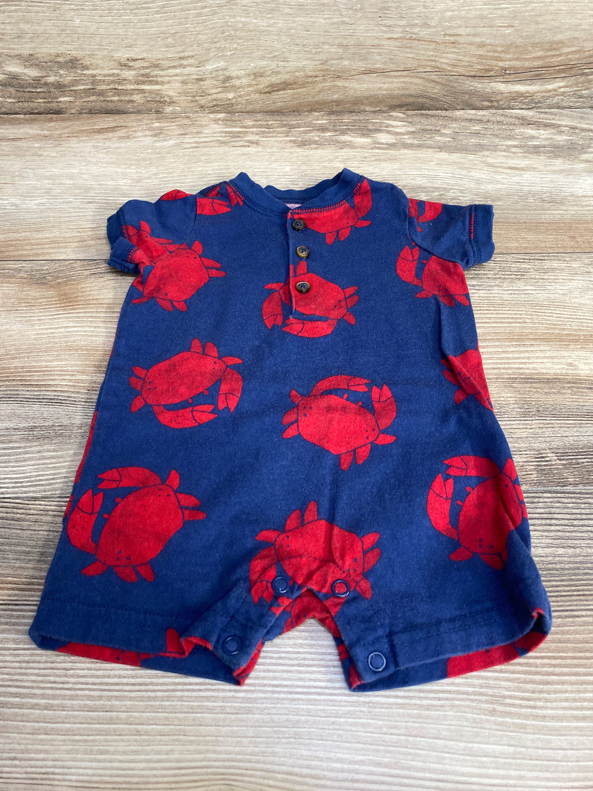 Just One You Henley Crab Shortie Romper Navy sz 3m