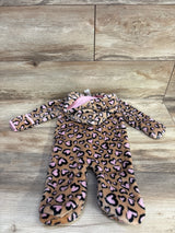 Little Beginnings Heart Print Plush Bunting Brown sz 3-6m