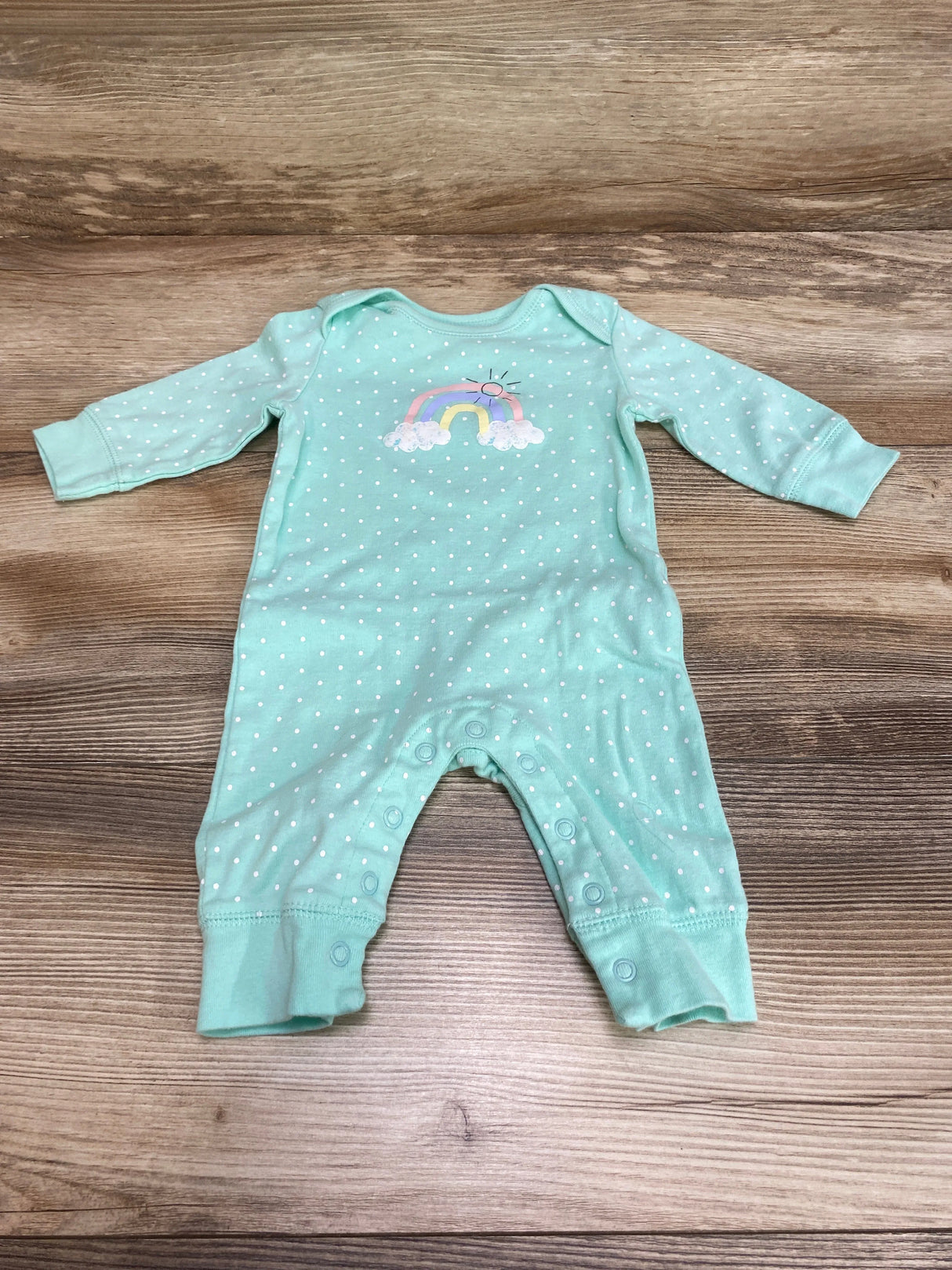 Carter's Rainbow Polka Dot Coverall Blue sz 3m