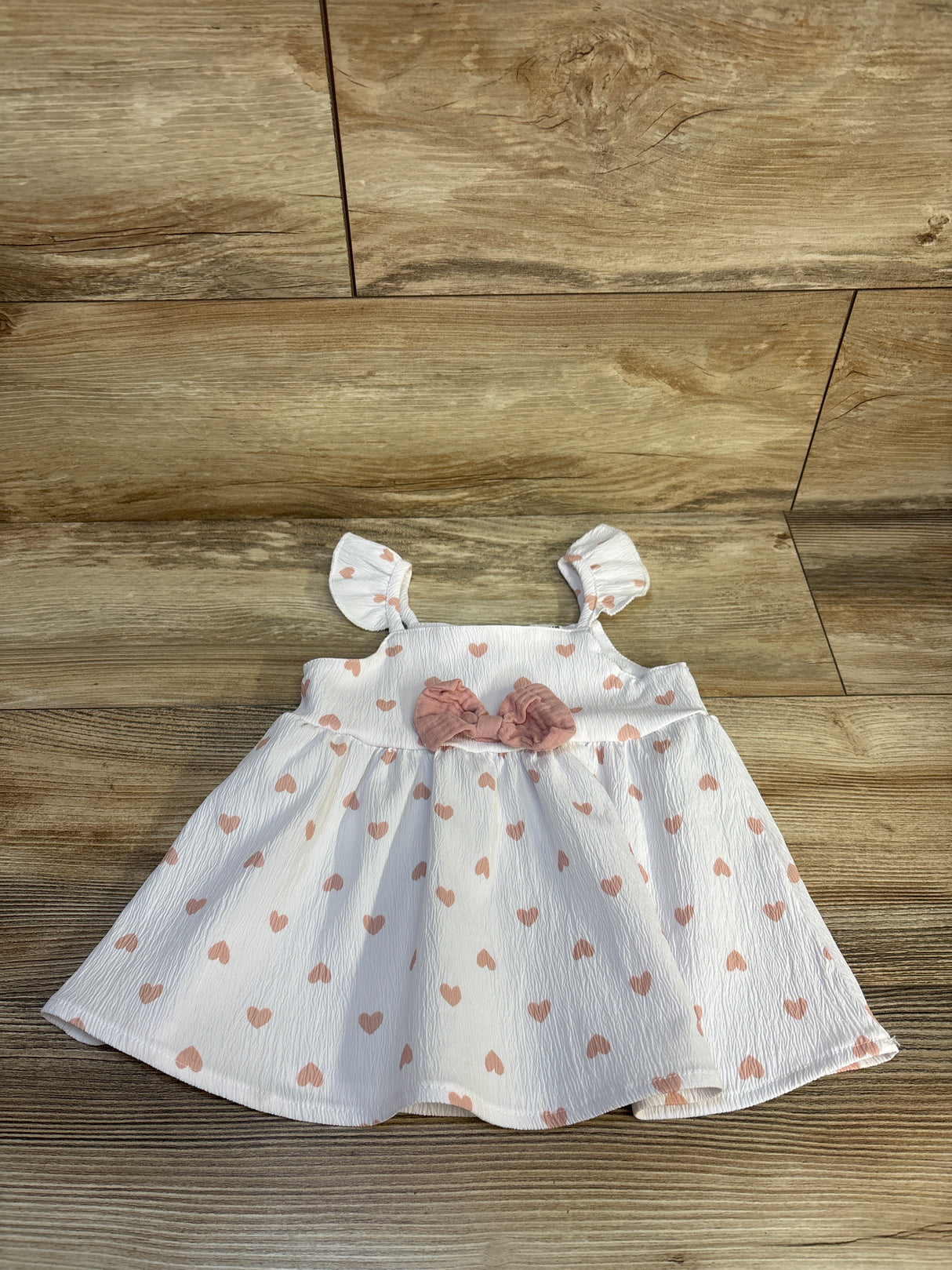 Shein Textured Heart Print Dress White sz 1-3m