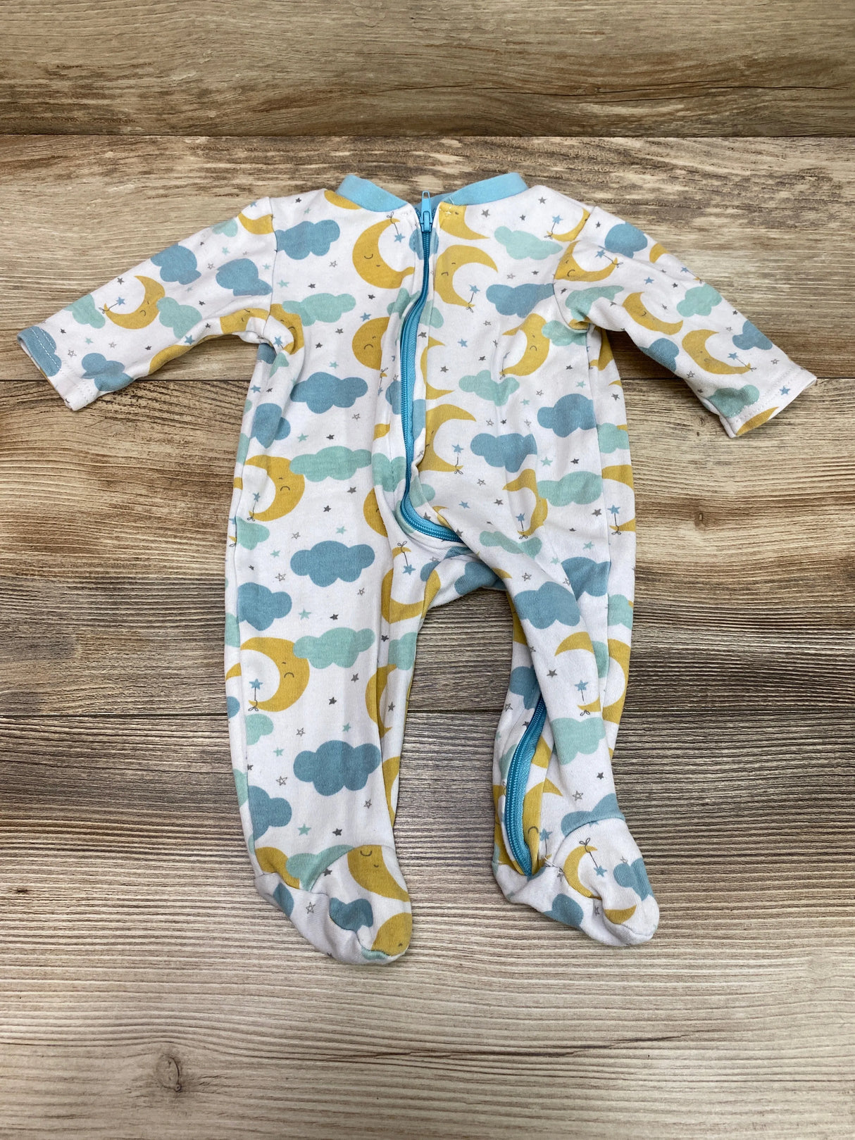 Stylish Baby Moon & Clouds Sleeper White sz 0-3m