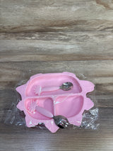 NEW Silicone Dinosaur Baby Feeding Set - 3pc Pink