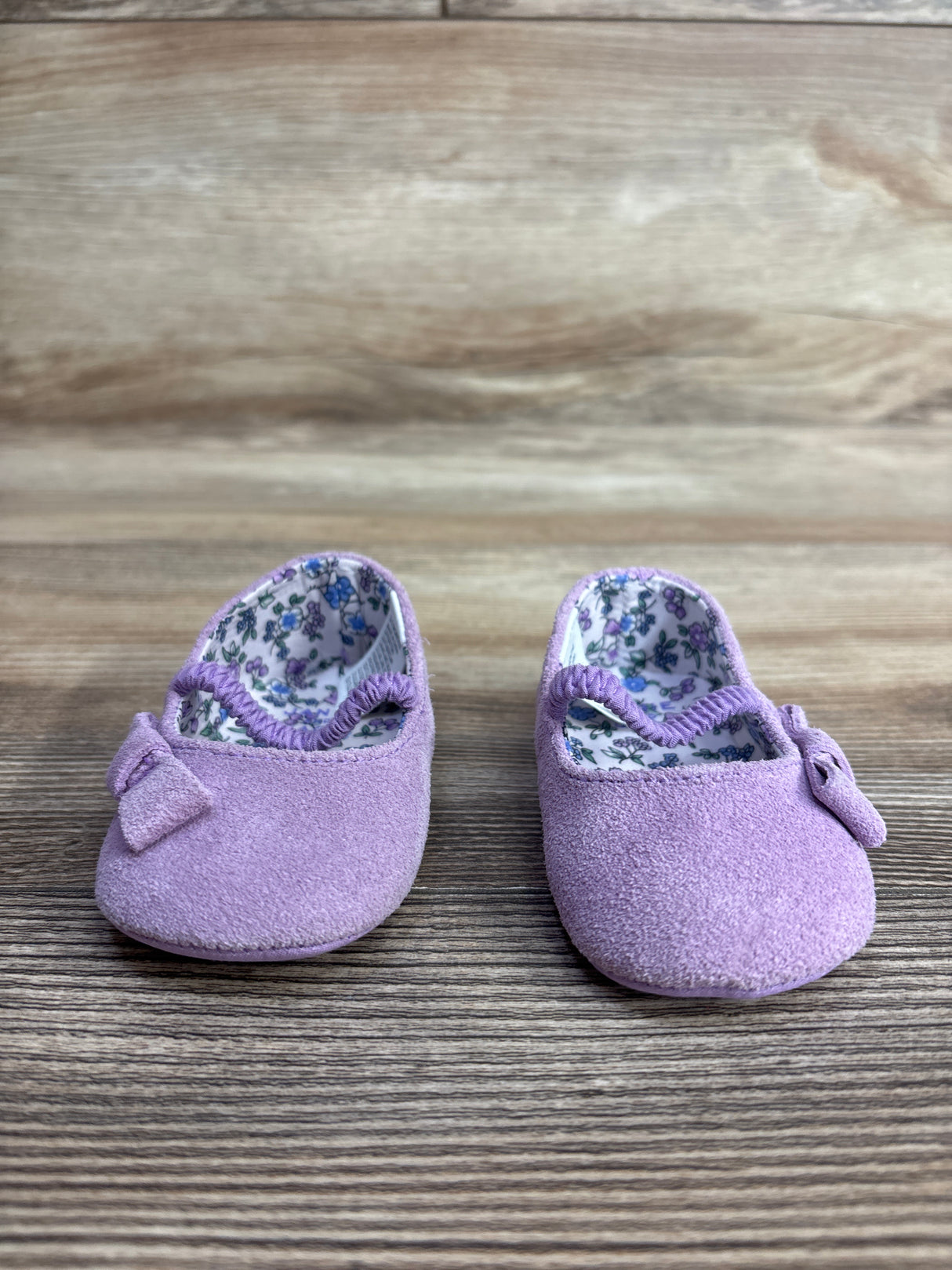 Janie & Jack  Suede Bow Soft Sole Shoes Violet sz 1/2c