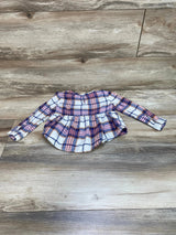 Oshkosh Plaid Top White/Pink sz 2T