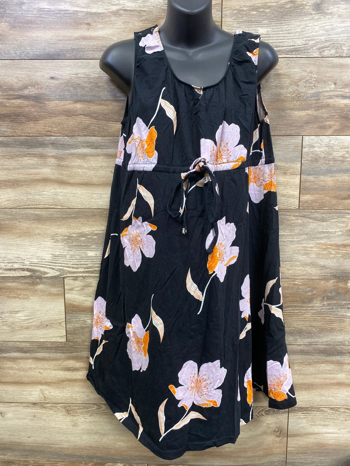 Baby Be Mine Floral Maternity Labor Gown Black sz L/XL