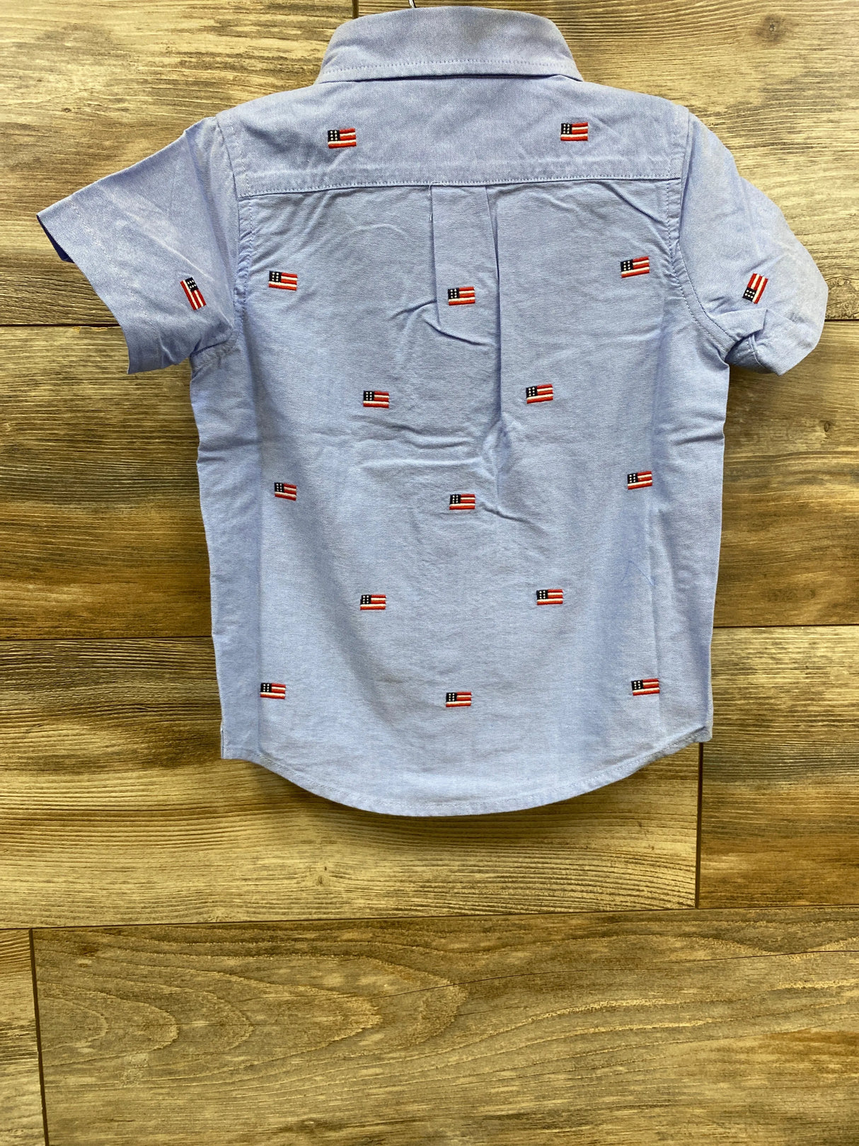 NEW Janie and Jack Flag Embroidered Oxford Shirt Blue sz 3T