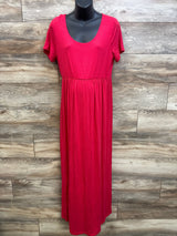 NEW Pinkblush Maternity Short Sleeve Maxi Dress Red sz Large