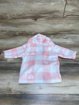 Zak & Zoey Checkered Hooded Robe Pink sz 0-9m