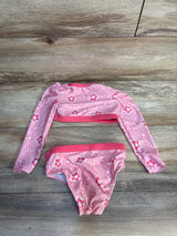 Barbie 2pc Long-Sleeve Bikini Swimsuit Pink sz 18m