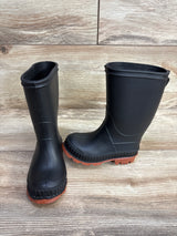 Wonder Nation Chore Rain Boots Black sz 5-6c
