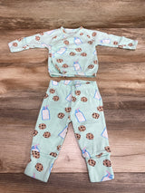 Monica + Andy 2pc Cookies & Milk Kimono Shirt & Pants Mint sz 0-3m