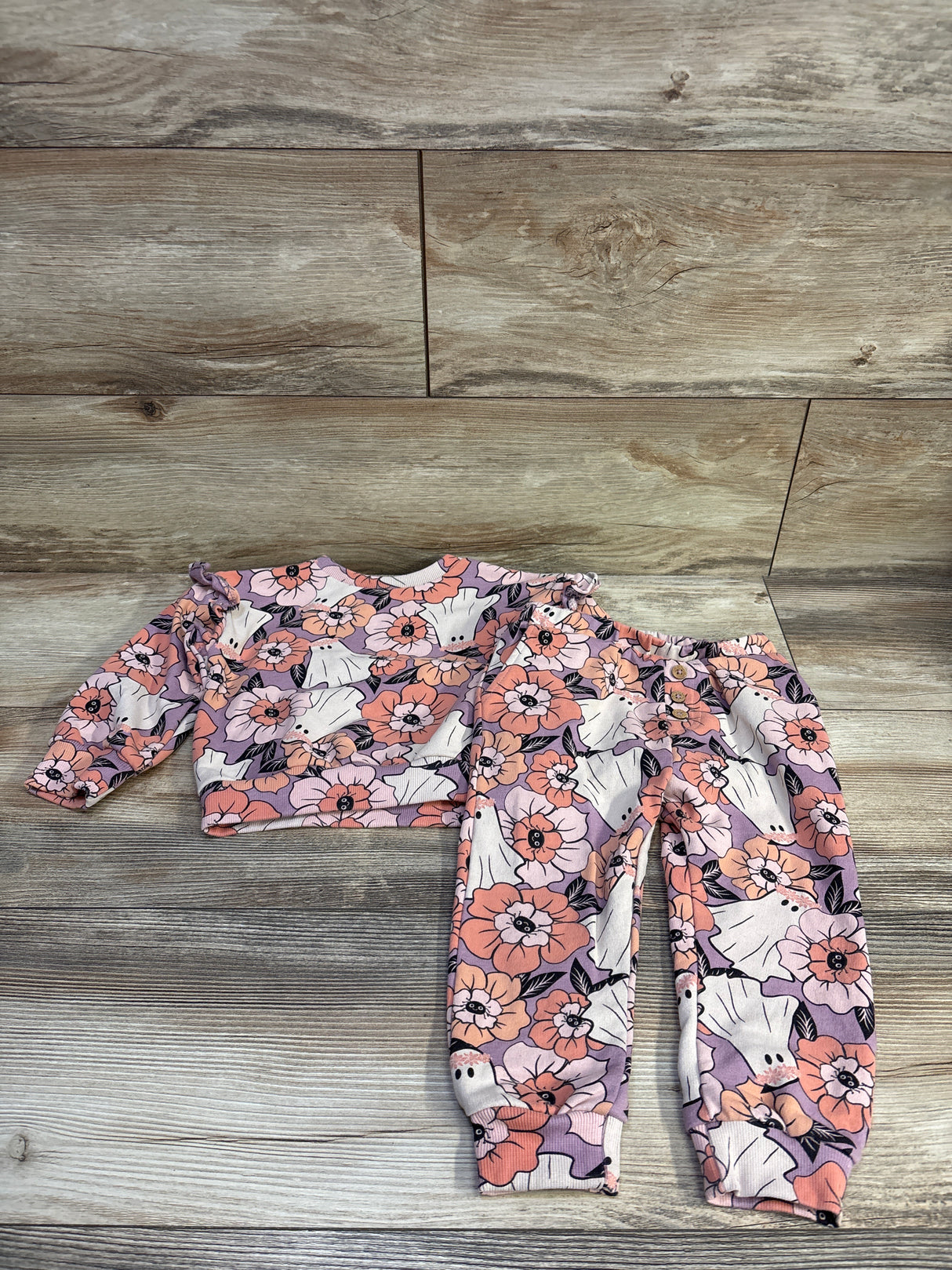 Jessica Simpson 2pc Halloween Sweatshirt & Joggers Set Purple sz 24m