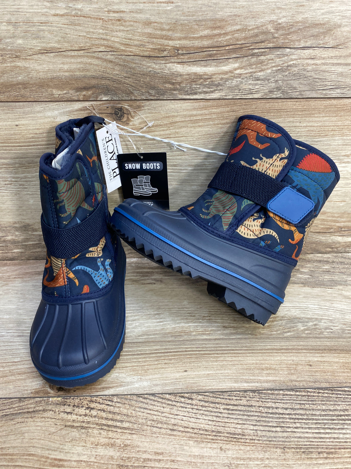 NEW Children's Place Dino Snow Boots Navy sz 8c