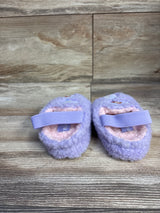 Disney Frozen Anna & Elsa Sherpa Scuff Slippers Purple sz 5/6c
