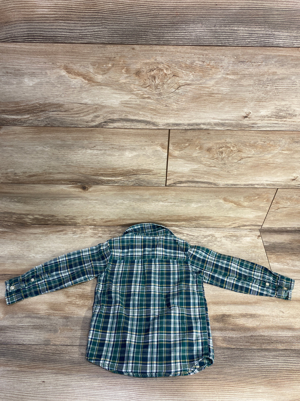 Carter's Long Sleeve Plaid Flannel Green sz 24m