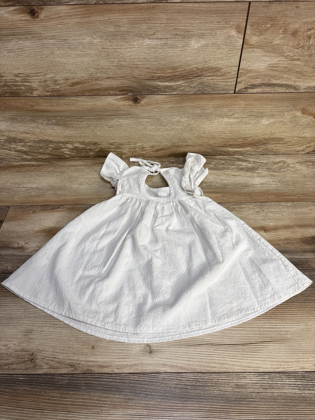 Flutter Sleeve Dress White sz 12-18m - Me n Mommy To Be