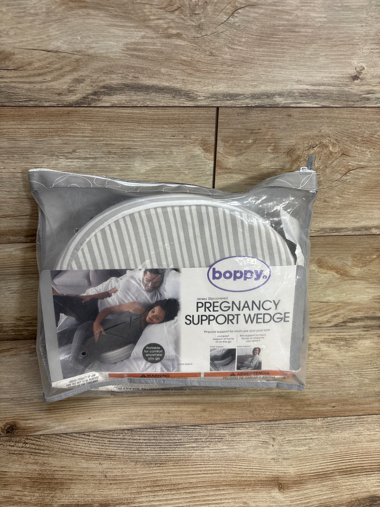Boppy Pregnancy Support Wedge - Grey Modern Stripe