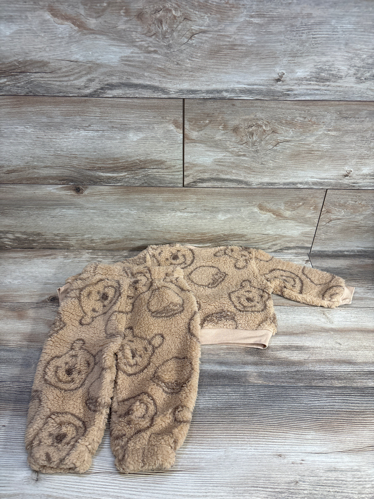 NEW Disney Baby 2pc Plush Winnie The Pooh Pull Over Sweater Set Brown sz 6-9m